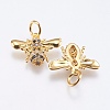 Brass Micro Pave Cubic Zirconia Pendants RB-I077-20G-RS-2