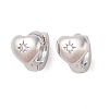 Brass with Clear Cubic Zirconia Hoop Earring LS-EJEW-Q385-03P-1