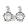 Brass Micro Pave Cubic Zirconia Charms KK-F906-01P-1