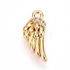 Brass Micro Pave Clear Cubic Zirconia Pendants KK-T075-18G-1