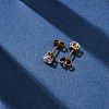 304 Stainless Steel Micro Pave Clear Cubic Zirconia Stud Earrings EJEW-P299-01C-G-2