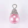 Glass Pearl Pendants X-IFIN-F142-06P-2