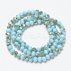 Electroplate Opaque Solid Color Glass Beads Strands EGLA-A034-P4mm-K12-2