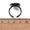 Hollow Flower 304 Stainless Steel Cuff Ring Components STAS-P454-03E-B-3