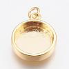 Brass Pendant Cabochon Settings KK-P146-06G-1