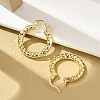Brass Two Tone Hoop Earrings EJEW-B117-06C-G-2