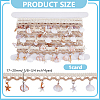 4 Yards Cotton Thread & Linen & Shell Beaded Trim Ribbon OCOR-DR0001-25-2