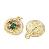 Brass Micro Pave Cubic Zirconia Pendants KK-F930-24B-G-2