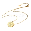 304 Stainless Steel Clear Cubic Zirconia Moon Phase Flat Round Pendant Necklaces NJEW-R018-03G-4