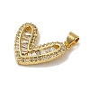 Brass Micro Pave Cubic Zirconia Pendants KK-C058-02G-01-2