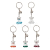 Glass Seed & Plastic Pearl & Alloy Keychain KEYC-MZ00025-1