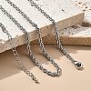3mm Brass Rope Chain Necklaces for Men Women NJEW-G160-10P-1