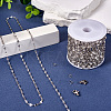 1 Roll 304 Stainless Steel Dapped Chains with 20Pcs 304 Stainless Steel Lobster Claw Clasps with 40Pcs 304 Stainless Steel Open Jump Rings CHS-TA0001-52-5