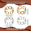 2 Colors 304 Stainless Steel Adjustable Cuff Rings for Women RJEW-HY0001-31B-2