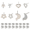 16Pcs 4 Styles 304 Stainless Steel Stud Earring Findings STAS-FS0001-85P-1