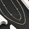 Brass Double Layer Necklaces NJEW-D302-54G-2