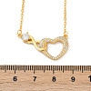 Brass Pave Clear Cubic Zirconia Infinity Heart Pendant Nceklaces for Women NJEW-V011-01G-5