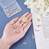 14Pcs 7 Style Brass Micro Pave Clear Cubic Zirconia Pendants ZIRC-GA0001-07-3
