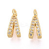 Brass Micro Pave Clear Cubic Zirconia Charms KK-N276-18G-1