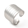 Non-Tarnish 304 Stainless Steel Textured Wide Open Cuff Ring for Women LS-RJEW-E070-01P-1