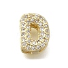 Brass Micro Pave Cubic Zirconia Letter Multi-Strand Links KK-D295-32G-04-1