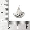 Brass Pave Natural White Shell Fan Charms with Jump Rings KK-S522-17P-3