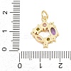 1Pc Brass Colorful Cubic Zirconia Pendants KK-YW0003-88-3