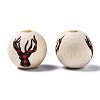 Unfinished Natural Wood European Beads WOOD-S057-033-3