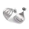 Non-Tarnish 304 Stainless Steel Curved Leaf Stud Earrings for Women EJEW-K244-25P-1-2