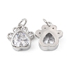 Rack Plating Brass Micro Pave Cubic Zirconia Charms KK-C021-07P-1