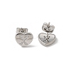 Rack Plating Brass Micro Pave Clear Cubic Zirconia Stud Earrings EJEW-K299-01P-X-4