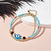 Evil Eye Multi-strand Bracelet for Girl Women BJEW-JB07111-02-2