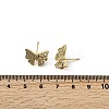 Brass Clear Cubic Zirconia Butterfly Stud Earrings EJEW-L261-029C-G-5