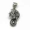 Fashionable Retro 304 Stainless Steel Rhinestone Dragon Pendants STAS-L017-143-2