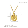 Stylish 304 Stainless Steel Sunbeam Pendant Necklace for Women's Daily Wear KZ7444-1-1