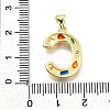 Brass Micro Pave Clear Cubic Zirconia Pendants KK-G521-01G-C-01-3