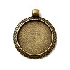 Vintage Tibetan Style Alloy Pendant Cabochon Bezel Settings TIBEP-M018-102AB-NF-1