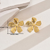 Stylish 201 Stainless Steel Striped Flower Stud Earrings CN5900-3-2
