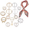 14Pcs 14 Style Alloy Resin Imitation Pearl Buckles JEWB-PH0001-21-1