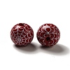 Halloween Printed Spider Webs Colored Wood European Beads LS-WOOD-K007-04E-3