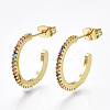 Brass Micro Pave Cubic Zirconia Stud Earrings X-EJEW-S201-51A-2