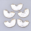 Electroplate Natural Howlite Semi Circle Pendants G-S344-42I-1