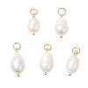 2Pcs 2 Colors Natural Cultured Freshwater Pearl Rice Pendants PALLOY-JF04200-2
