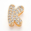 Brass Micro Pave Cubic Zirconia Charms KK-N254-217G-K-1