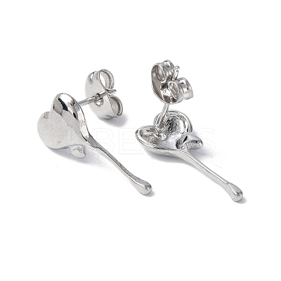 Non-Tarnish 304 Stainless Steel Melting Heart Stud Earrings for Women EJEW-F300-14P-1