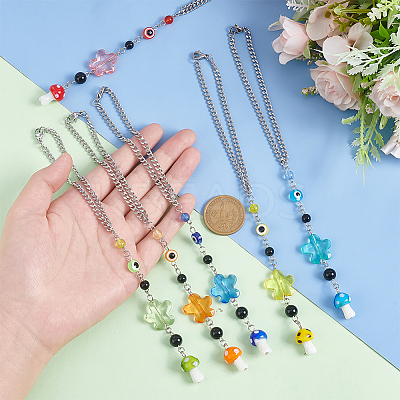 6Pcs Evil Eye Pendant Decorations BJEW-PH00690-1