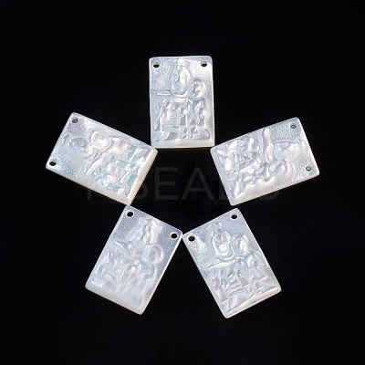 Natural White Shell Pendants for Mother's Day SSHEL-D083-32A-1