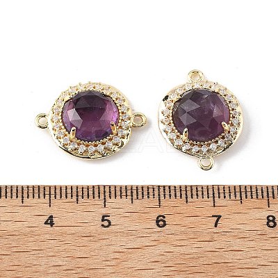 Natural Amethyst Faceted Connector Charms G-H323-03G-11-1