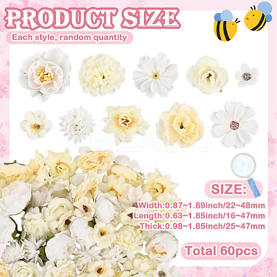 60Pcs Cloth Flower DIY-SP0005-73C-1
