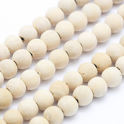 Natural Wood Beads Strands X-WOOD-P011-07-6mm-1